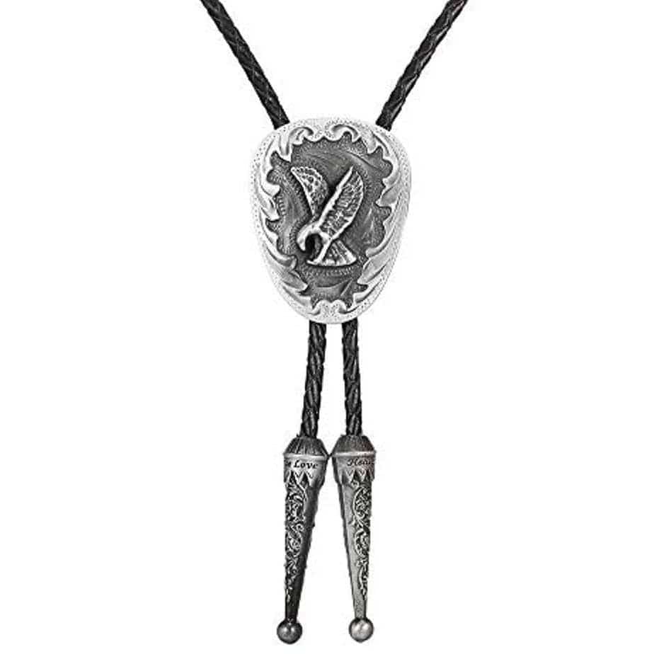 Bolo Tie Eagle Argenté
