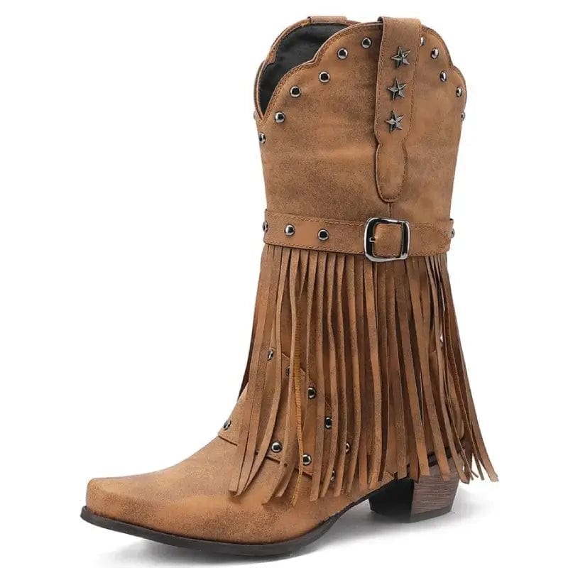 Bottes Country à Franges pour Femme Marron / 35 | 22.5