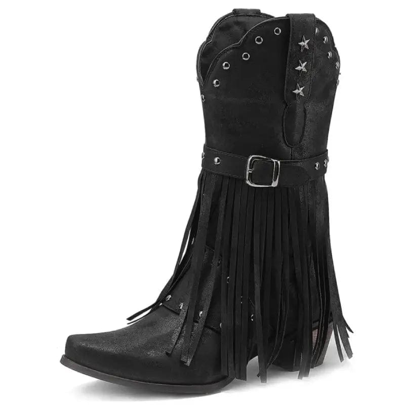Bottes Country à Franges pour Femme Noir / 35 | 22.5