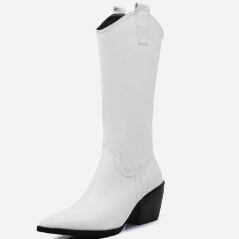 Bottes Cowboy Femme à Talons Hauts Blanc / 35 | 22.5