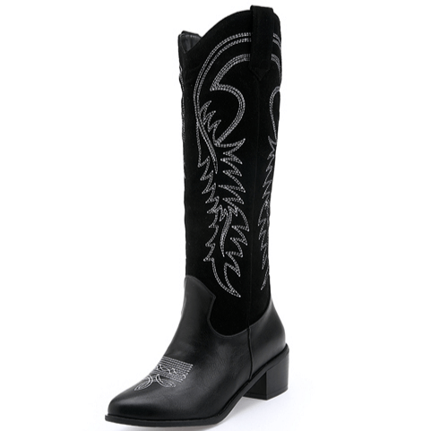 Bottes Cowboy Hautes pour Femme Noir / 36 | 23