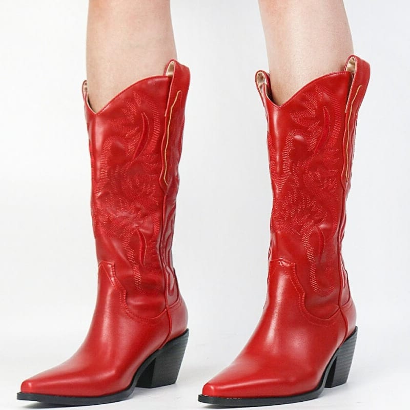 Bottes Cowboy Rouges Femme