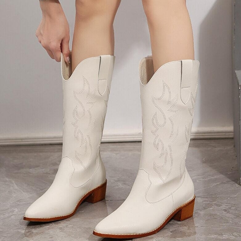 Bottes Western Blanches