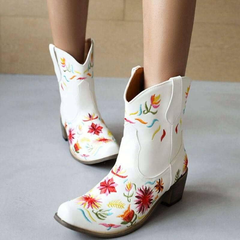 Bottines Cowboy Blanches
