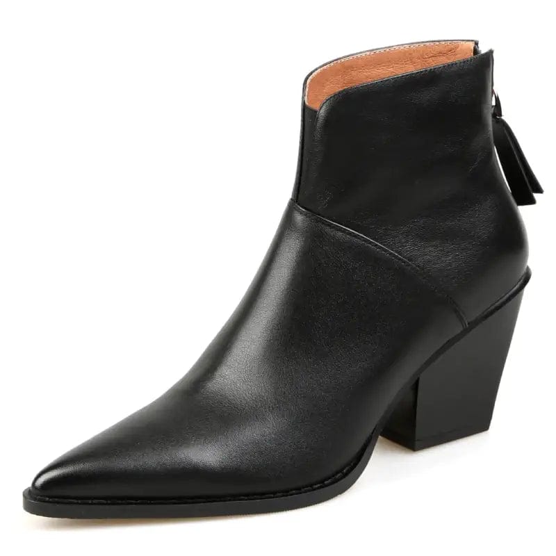 Bottines Cowboy en Cuir pour Femme Noir / 35 | 22.5