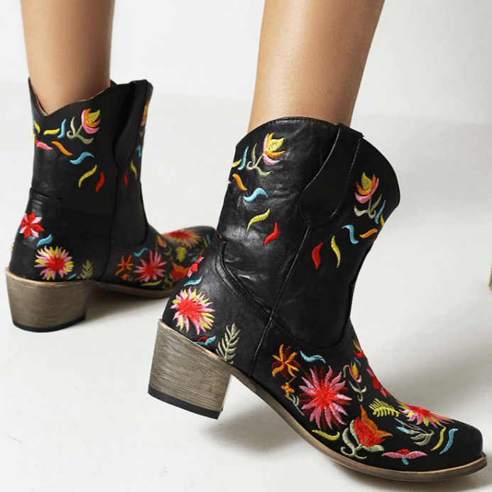 Bottines Cowboy Femme Noires