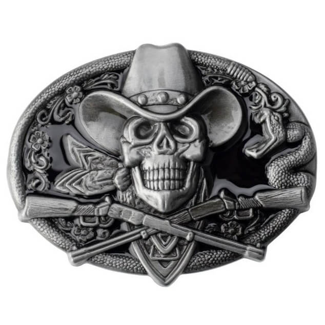 Boucle de Ceinture Crâne Cowboy