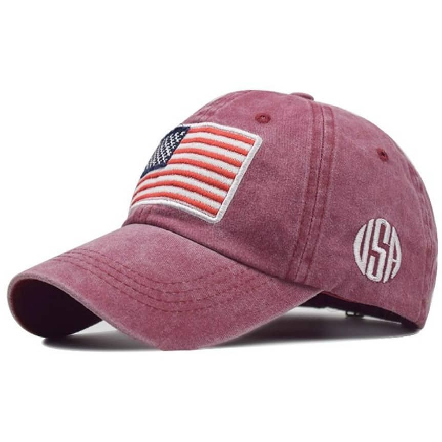 Casquette avec Drapeau Américain Bordeaux
