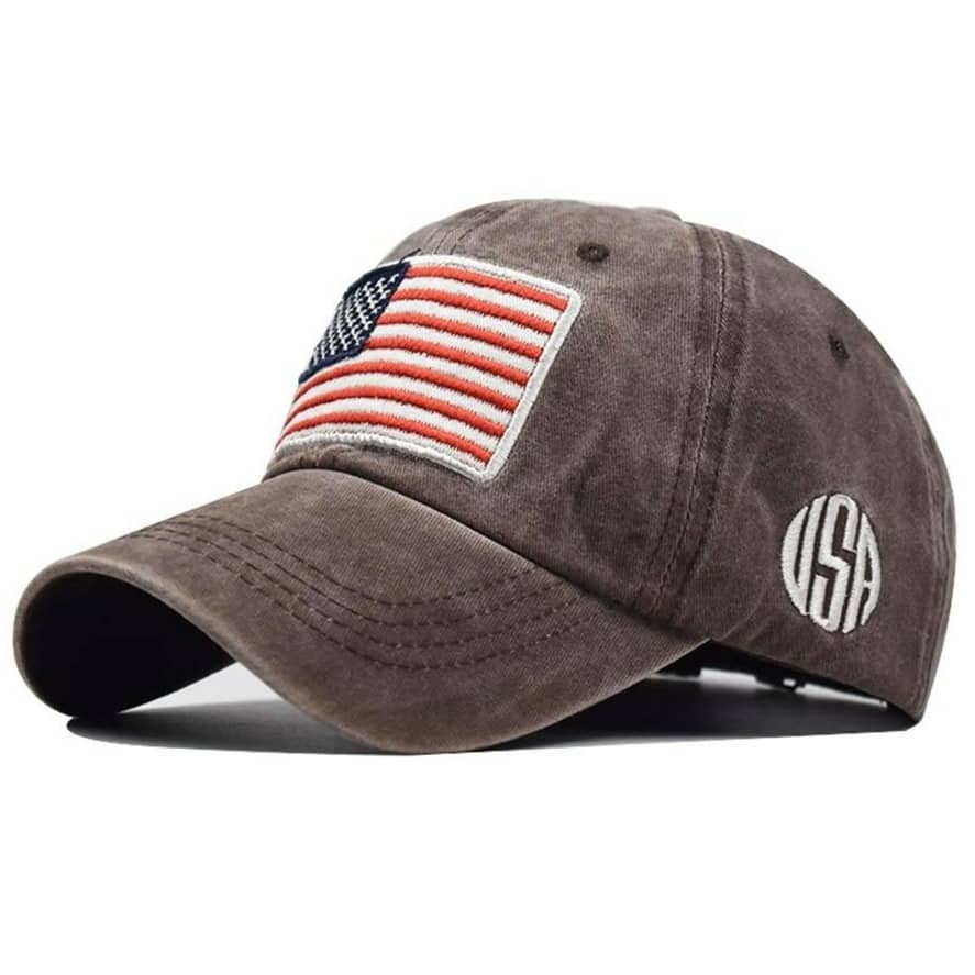 Casquette avec Drapeau Américain Marron
