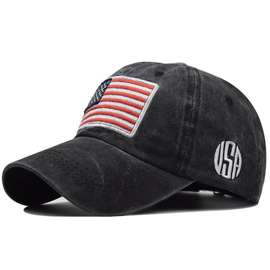 Casquette avec Drapeau Américain Noir
