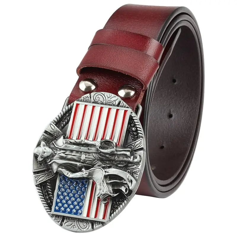 Ceinture Américaine Western Bordeaux / 105cm