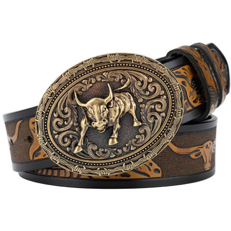 Ceinture avec Plaque Western Marron clair / 95cm