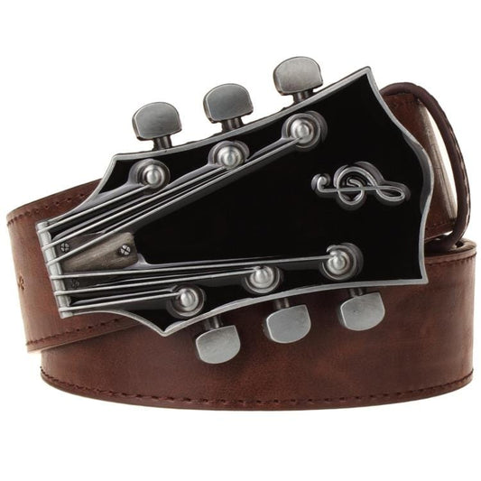 Ceinture Boucle Guitare Marron / 105cm