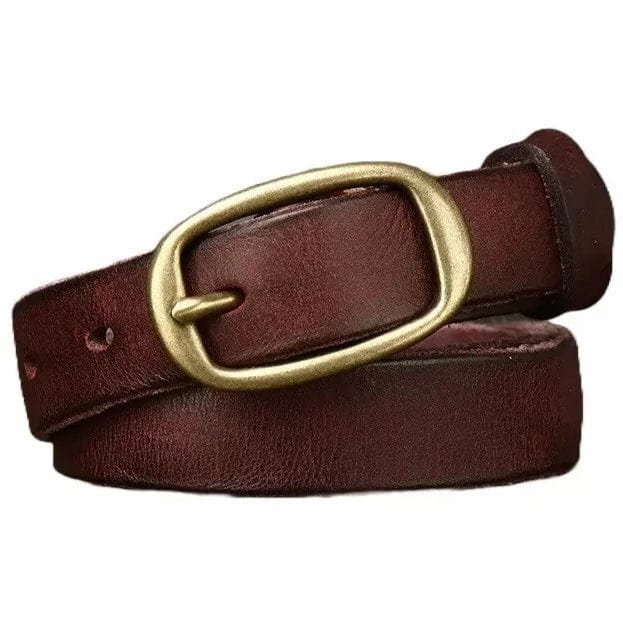 Ceinture Cowboy Fine pour Femme Bordeaux/marron / 90cm