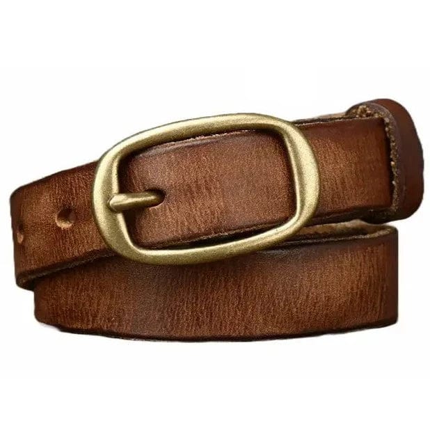 Ceinture Cowboy Fine pour Femme Marron / 90cm