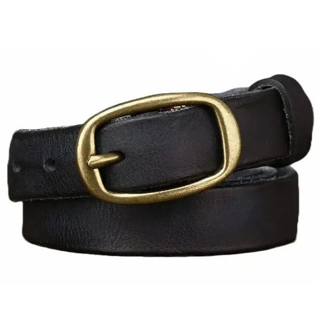 Ceinture Cowboy Fine pour Femme Noir / 90cm