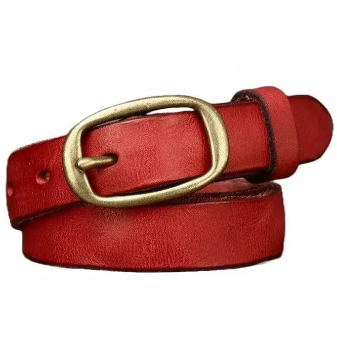 Ceinture Cowboy Fine pour Femme Rouge / 90cm