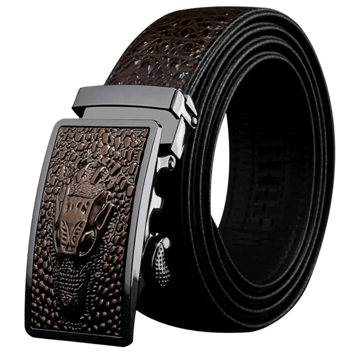Ceinture Crocodile pour Homme Chocolat / 110cm