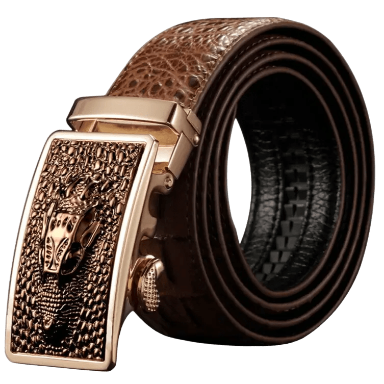 Ceinture Crocodile pour Homme Marron / 110cm