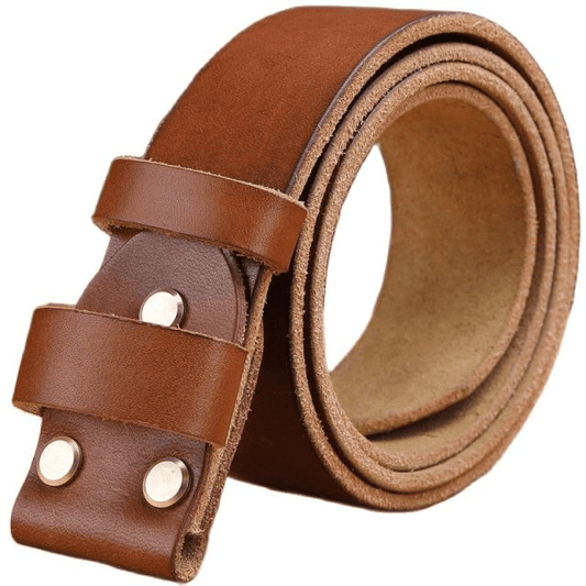 Ceinture en Cuir sans Boucle Marron / 100cm