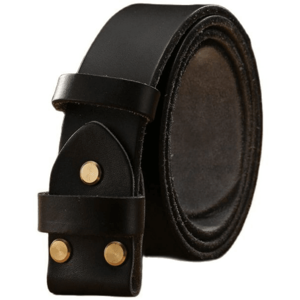 Ceinture en Cuir sans Boucle Noir / 100cm