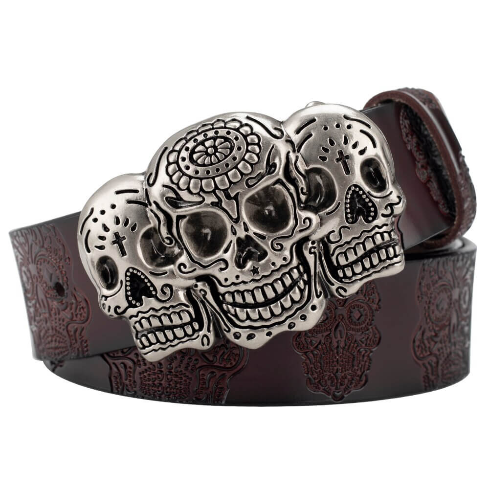 Ceinture et Boucle Western Mexicaine Marron / 100cm