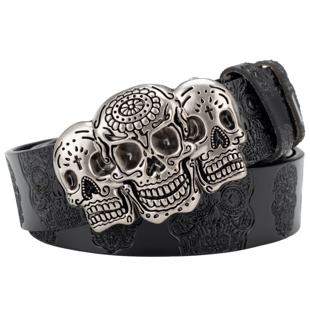 Ceinture et Boucle Western Mexicaine Noir / 100cm