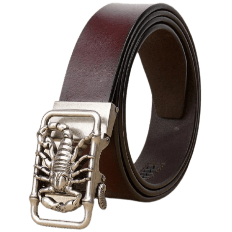 Ceinture Scorpion Marron | Argent / 110cm