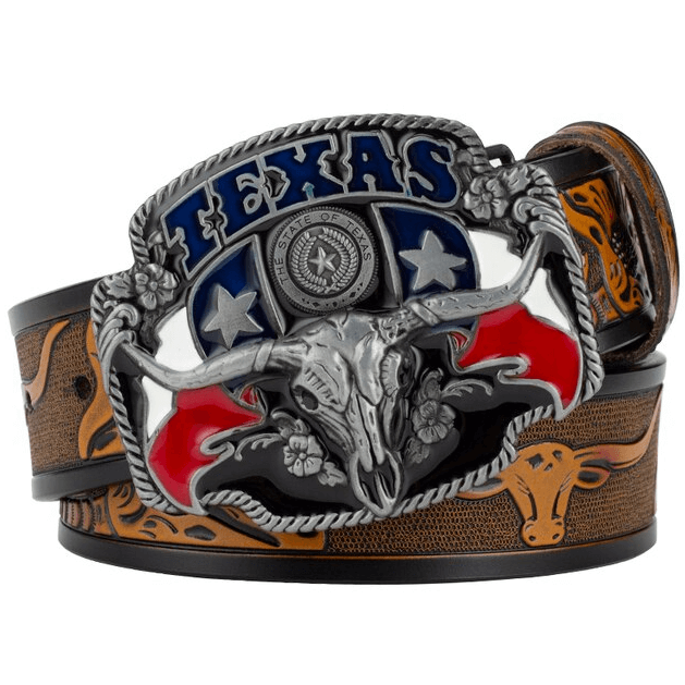 Ceinture Style Cowboy Marron clair / 105cm