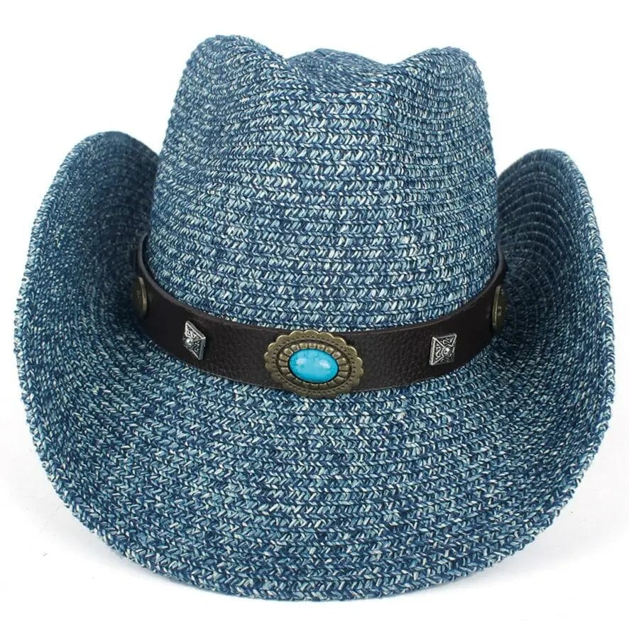 Chapeau Cowgirl Bleu