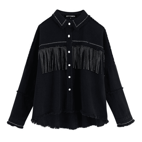 Chemise Country à Franges Noir / XS