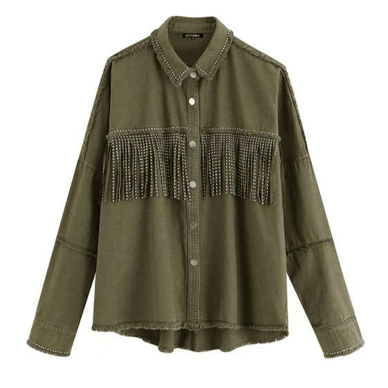 Chemise Country à Franges Vert / XS