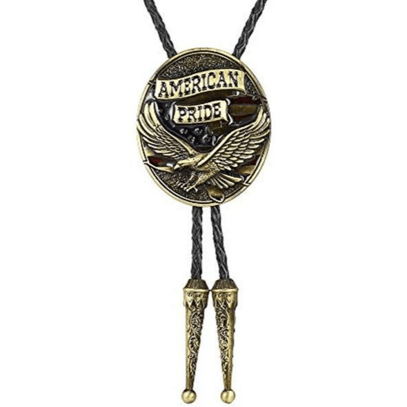 Cravate Américaine en Cuir Doré