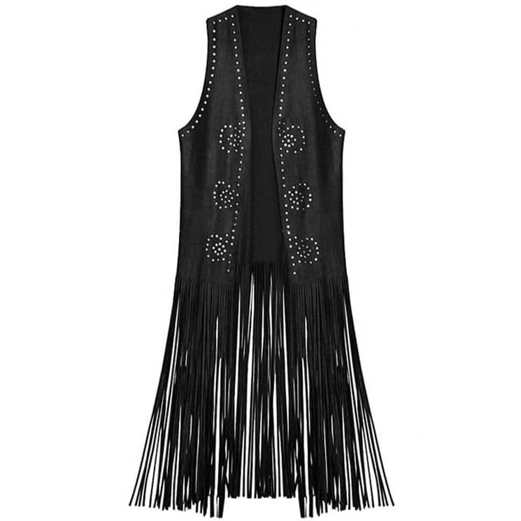 Gilet Western Femme Noir