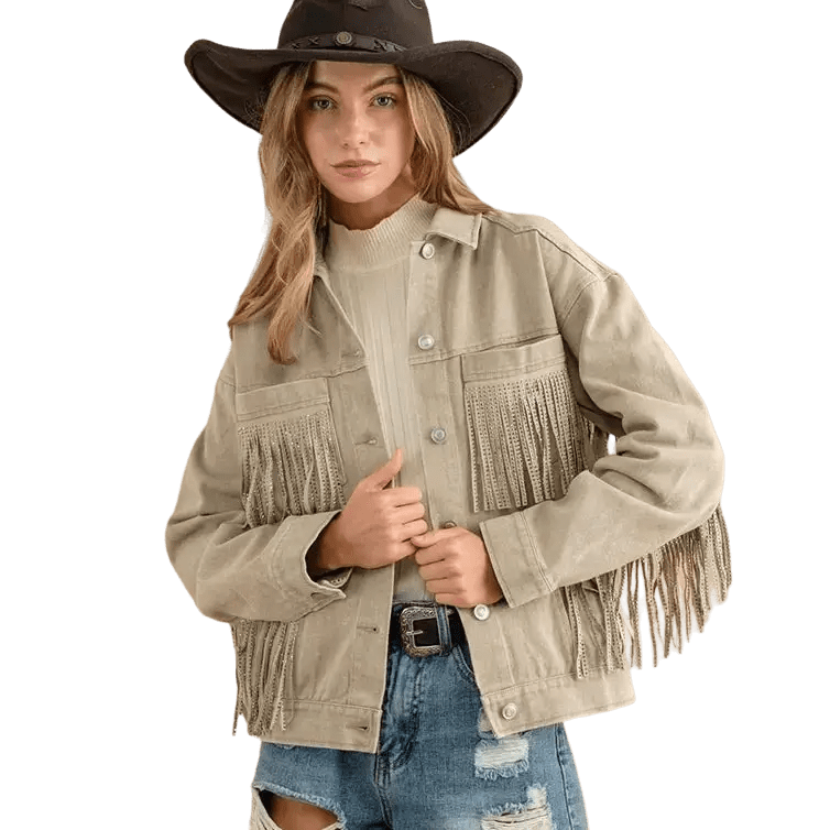 Veste Country à Franges Beige / S