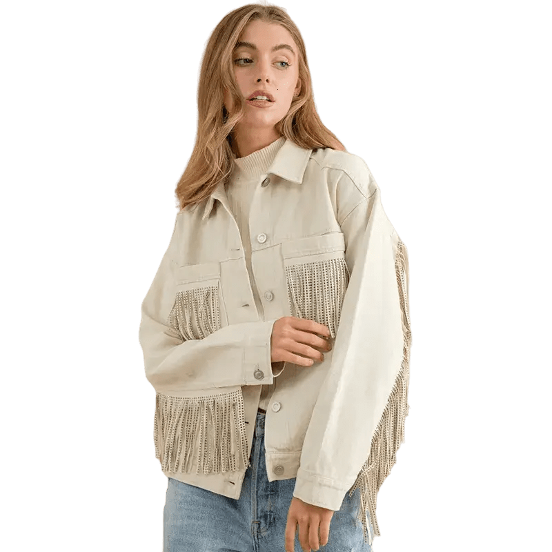 Veste Country à Franges Écru / S