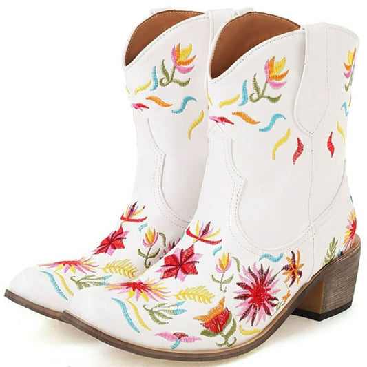 Bottines Cowboy Blanches