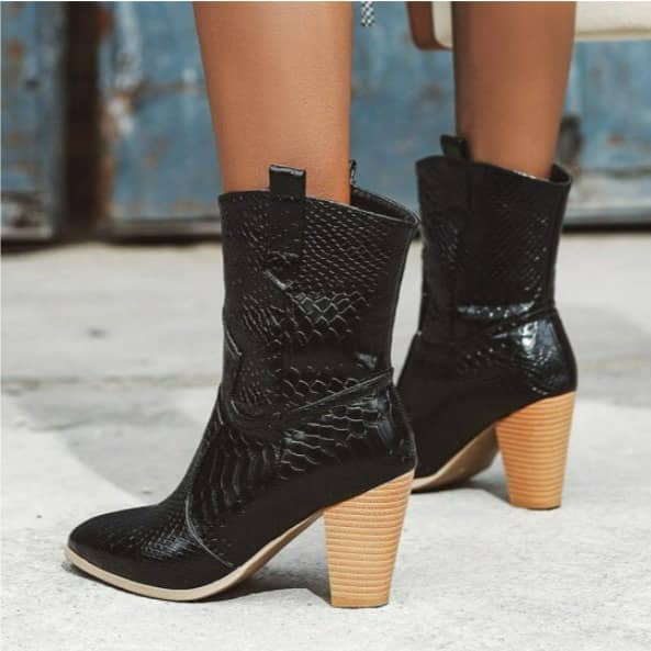 Bottines Western Croco