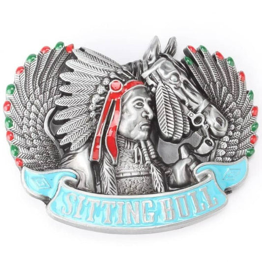 Boucle de Ceinture Western Sitting Bull