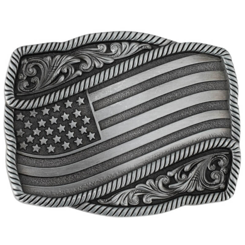 Boucle de Ceinture Western USA Grise