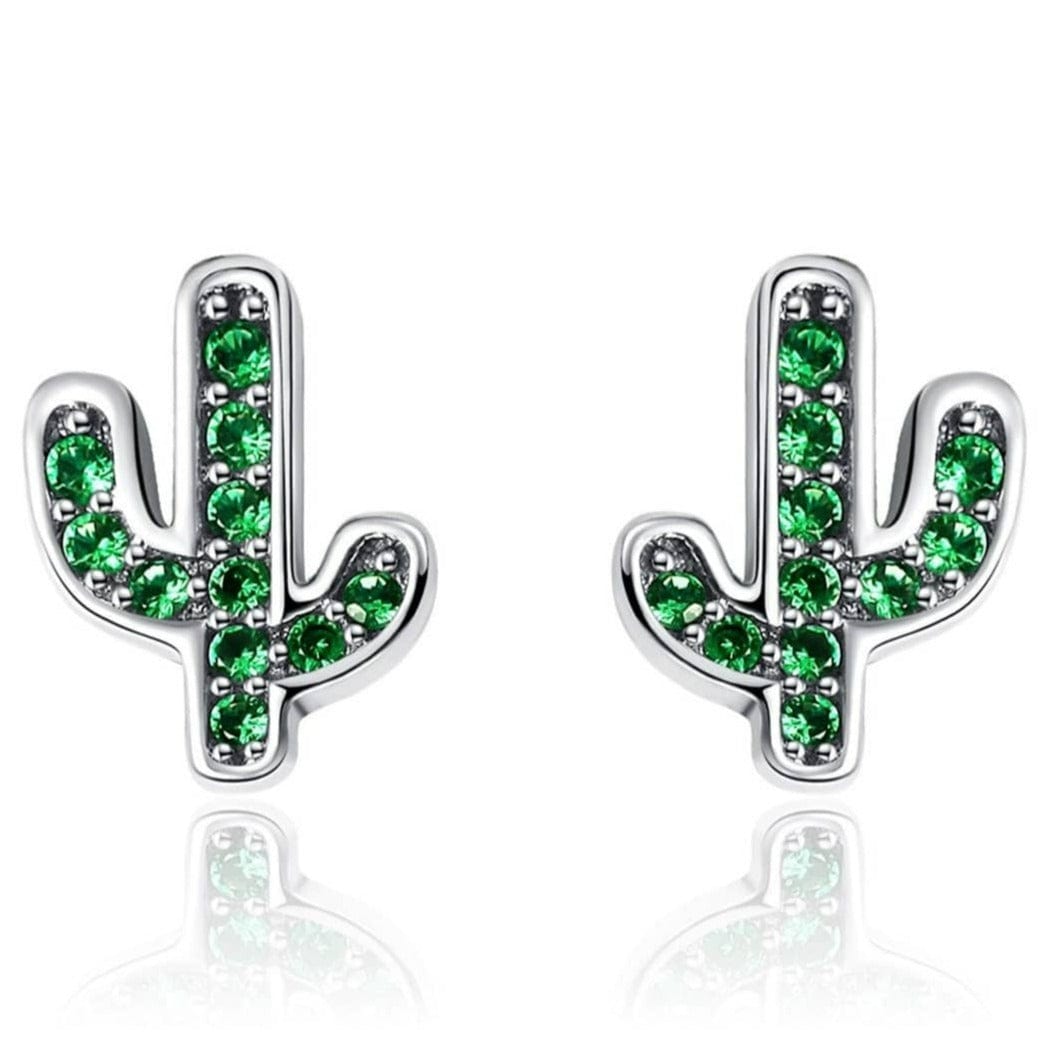 Boucles d'Oreilles Cactus Style émeraudes