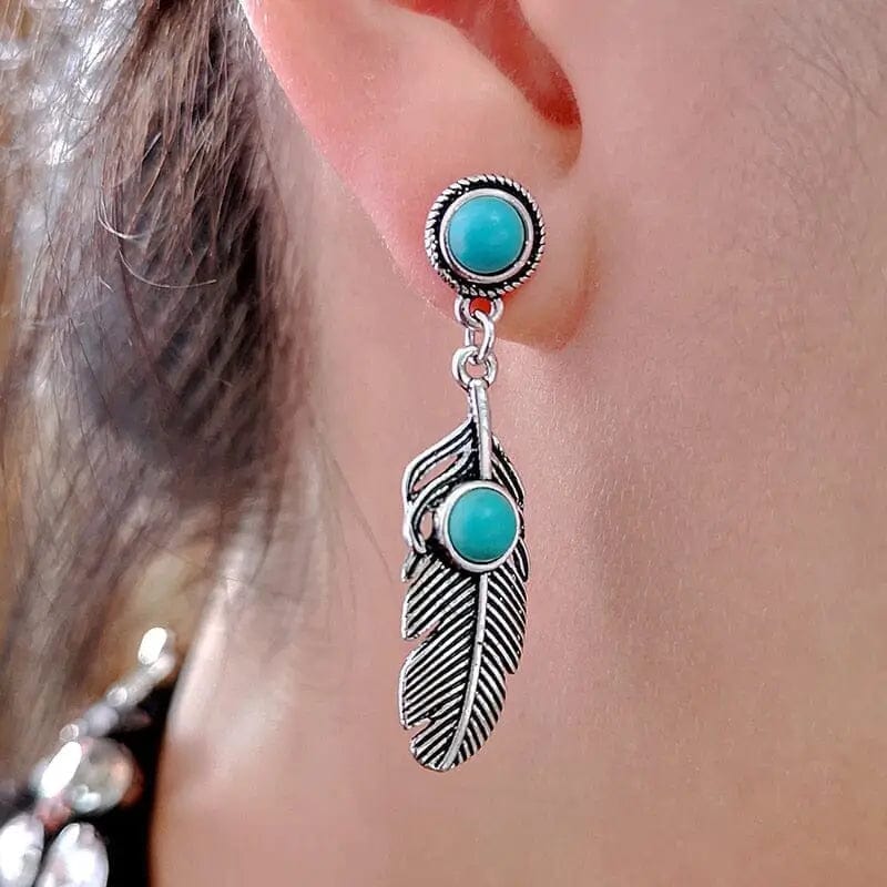 Boucles d'Oreilles Country Plume