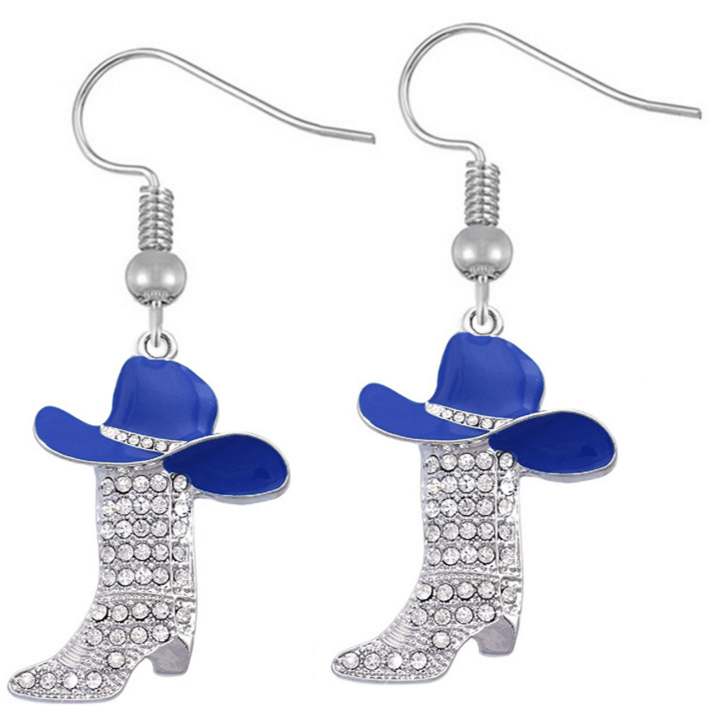 Boucles d'Oreilles Cowboy Bleu