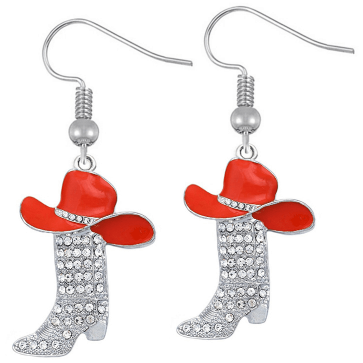 Boucles d'Oreilles Cowboy Rouge