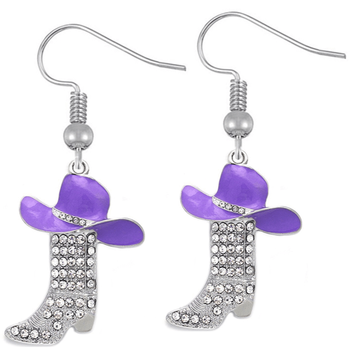 Boucles d'Oreilles Cowboy Violet