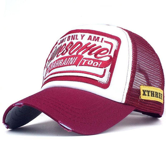 Casquette Vintage Américaine Bordeaux/blanc