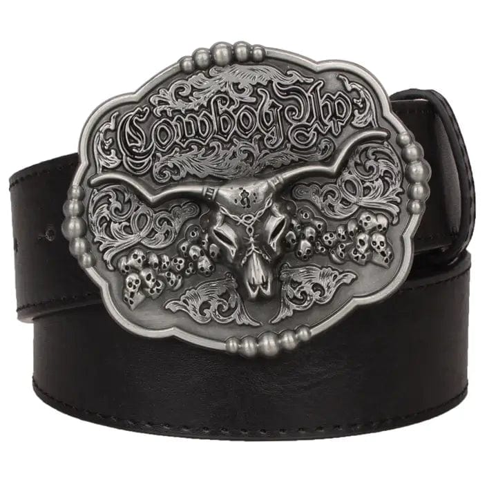 Ceinture à Boucle Cowboy Noir / 105cm