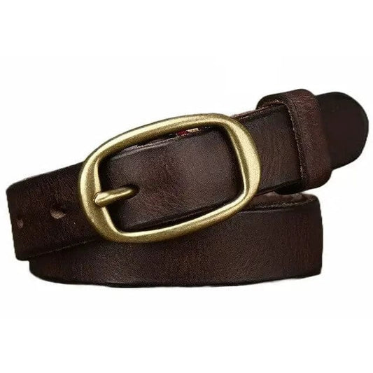 Ceinture Cowboy Fine pour Femme Chocolat / 90cm