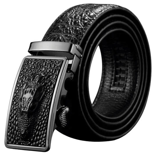 Ceinture Crocodile pour Homme Noir / 110cm