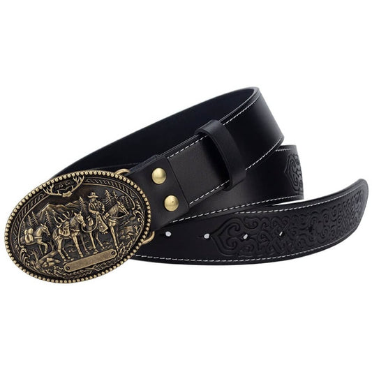 Ceinture en Cuir Motif Western